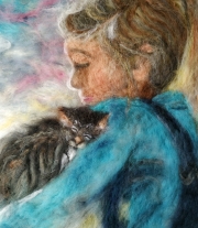 Девочка с котенком мастера Антонина Добровольская