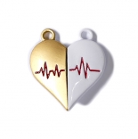подвески, кулоны магнітна підвіска у формі серця для закоханих біло-золота